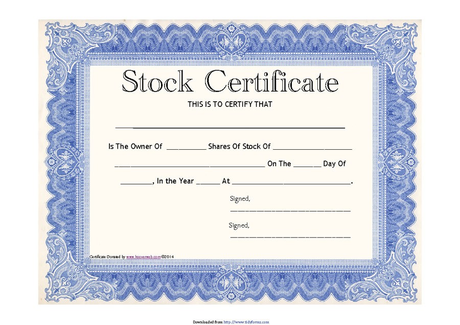Corporate Bond Certificate Template Free Stock