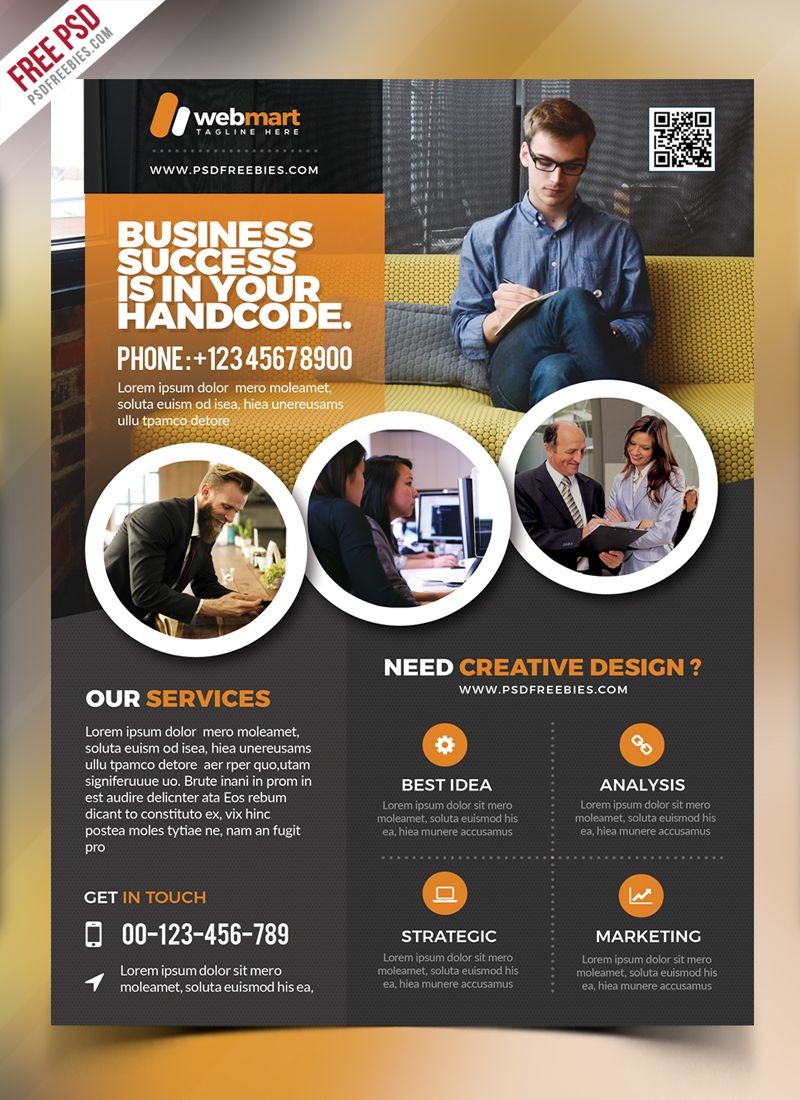 Corporate Flyer Template Free PSD Print
