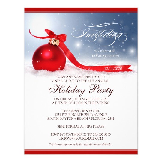 Corporate Holiday Party Invitation Template Zazzle Com