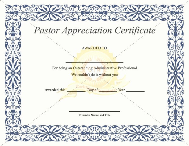 Counseling Certification Basic Pastor License Certificate Template