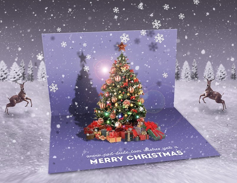 Create A Christmas Pop Up Greeting Card In Photoshop Templates Free