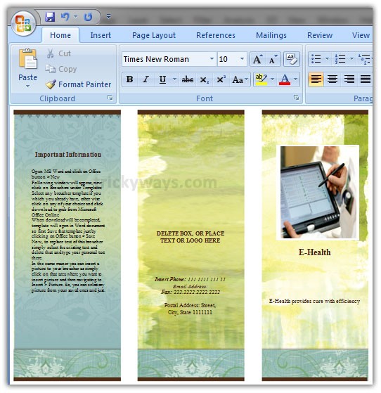 Create Brochure In Word 2007 Or 2010 Make Microsoft