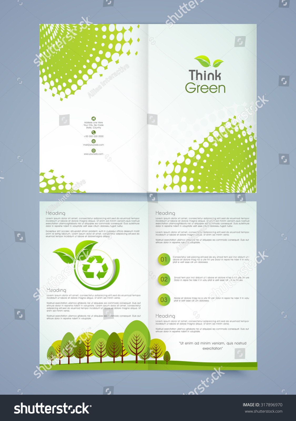 Creative Ecological Brochure Template Flyer Design Stock Vector