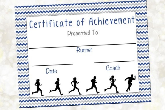 Cross Country Certificate Jog A Thon Award Running Etsy Certificates