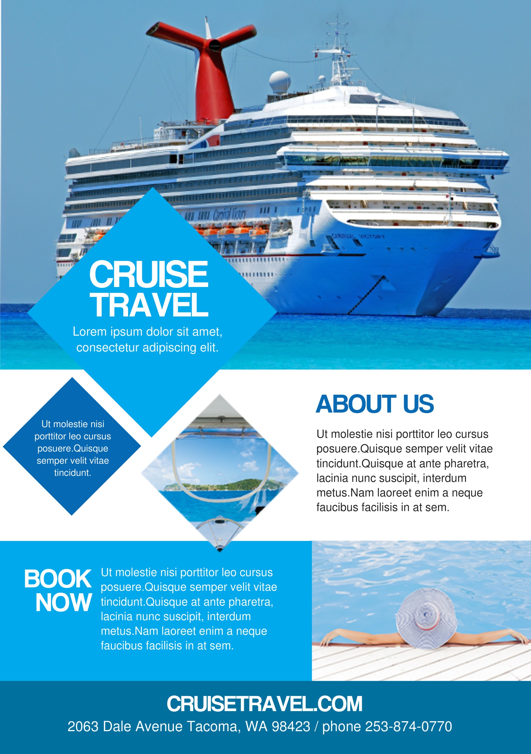Cruise Ship Brochure Templates Travel A5 Promotional Flyer Samples