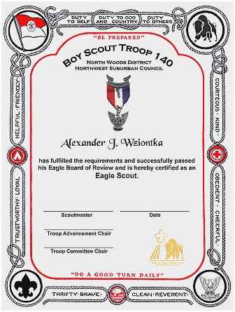 Cub Scout Certificate Templates Unique Appreciation Eagle Template