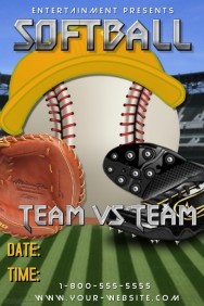 Customizable Design Templates For Softball PosterMyWall Brochure