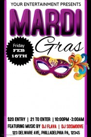 Customize 300 Mardi Gras Poster Templates PosterMyWall Flyer
