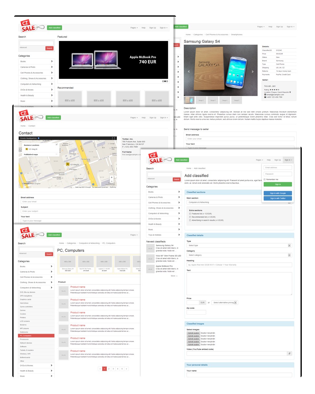 CZSale Classified Ads Bootstrap Website Template Download New