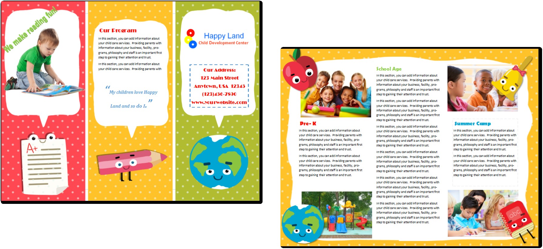Day Care Brochures Ukran Agdiffusion Com Preschool Brochure