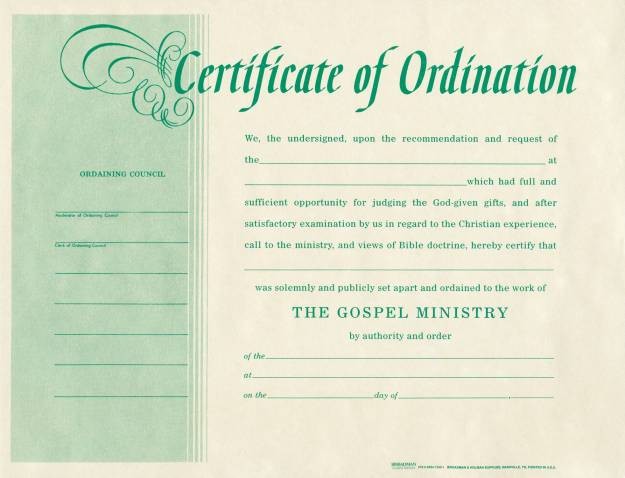 Deacon Ordination Certificate Template Theatre Record Minister License
