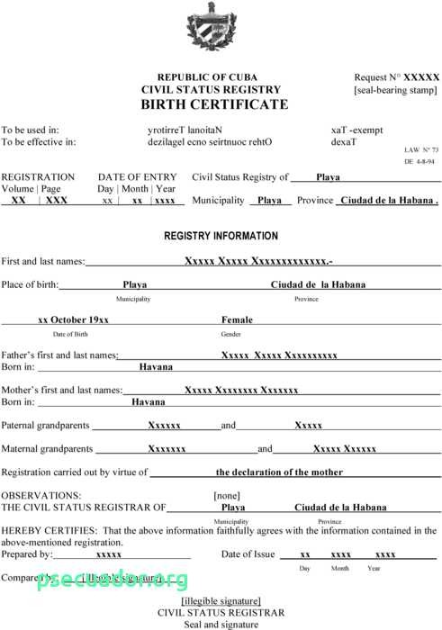 Death Certificate Translation Template Awesome