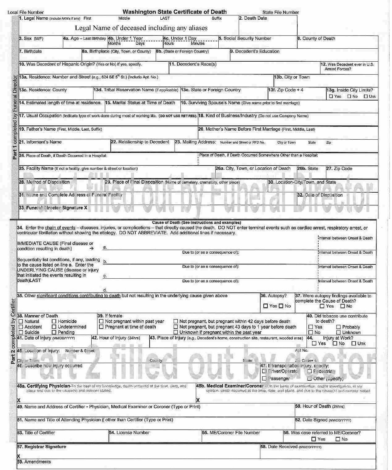Death Certificates Sample Ukran Agdiffusion Com Certificate Template Word