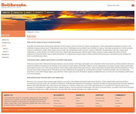 Deliberato Free SharePoint 2010 Theme Best Design Sharepoint Themes Download