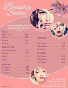 Design Free Beauty Salon Flyers PosterMyWall Hair Brochure Templates