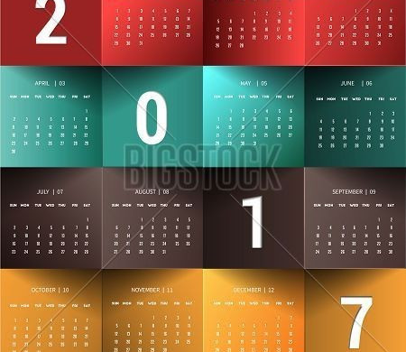 Desktop Calendar 2017 Vector Photo Free Trial Bigstock Origami Timeline