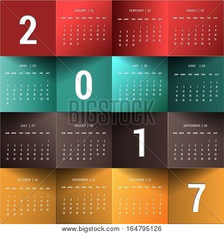 Desktop Calendar 2017 Vector Photo Free Trial Bigstock Origami