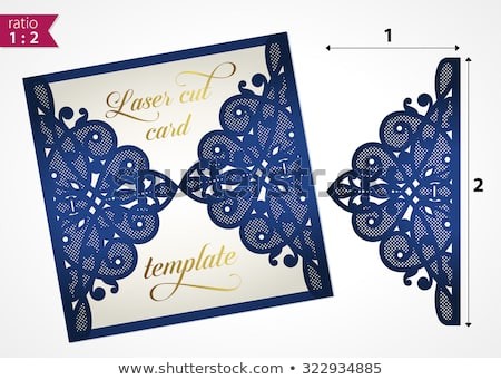 Die Cut Wedding Invitation Card Template Stock Vector Royalty Free Paper