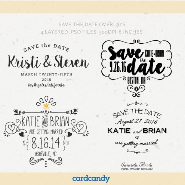 Digital Save The Date Overlays Wedding Photo Card Template Psd