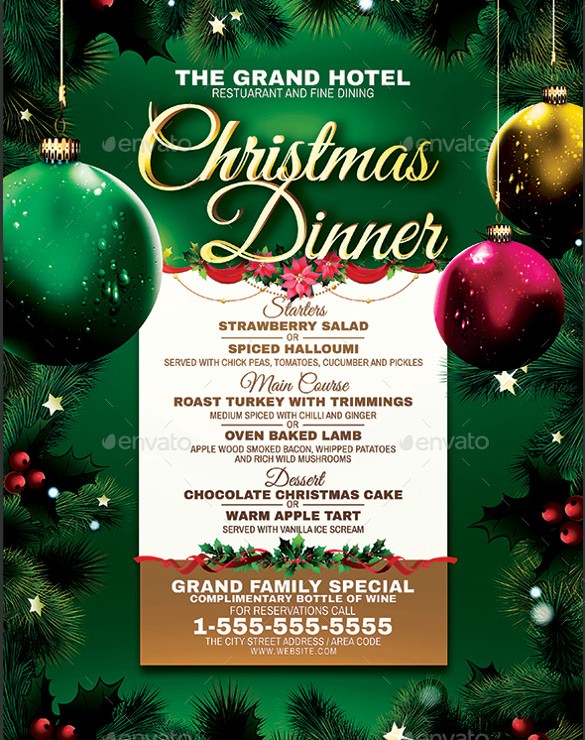 Dinner Menu Templates 36 Free Word PDF PSD EPS InDesign Christmas For