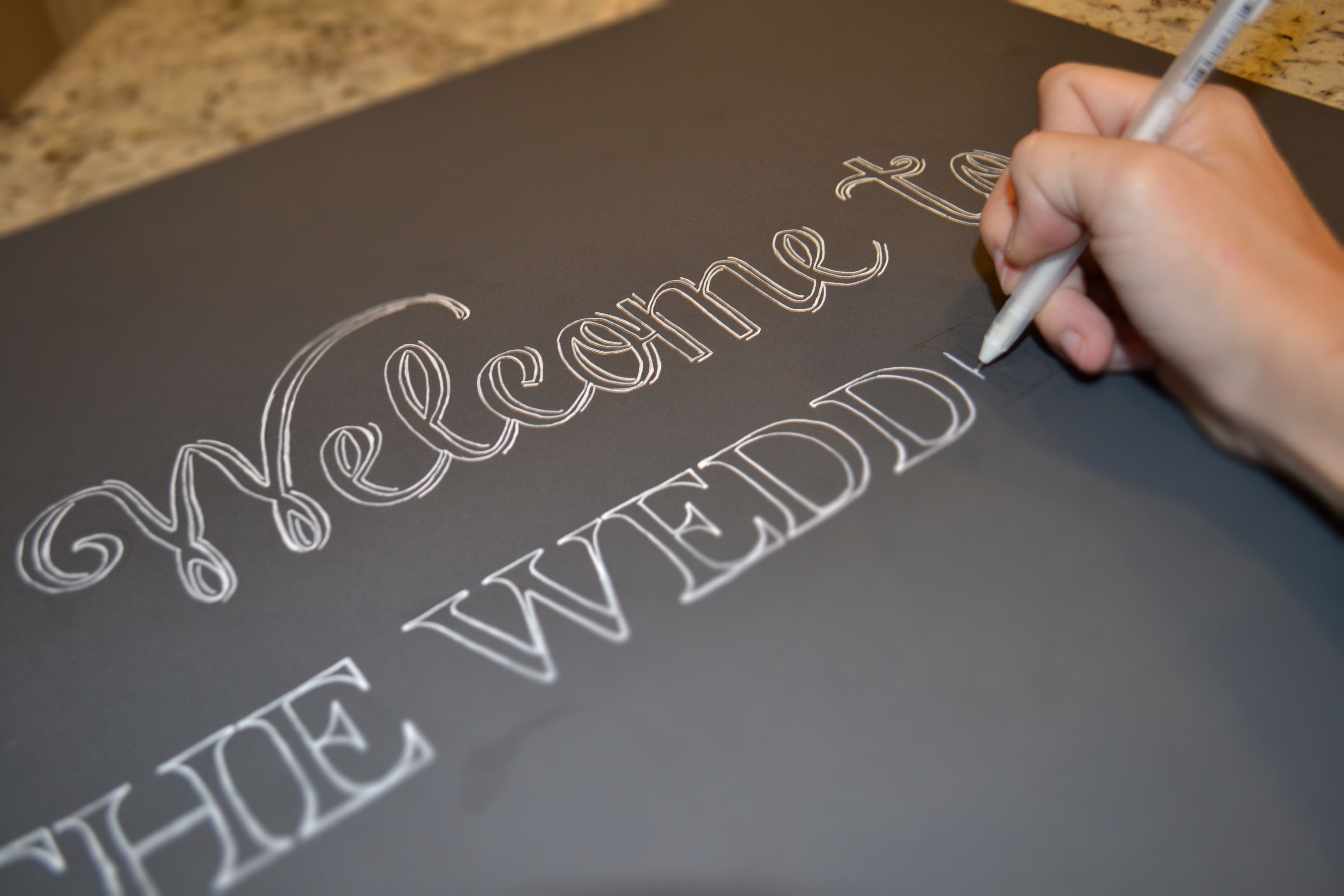 DIY Chalkboard Wedding Signs A Simple Hack Miss Bizi Bee Font