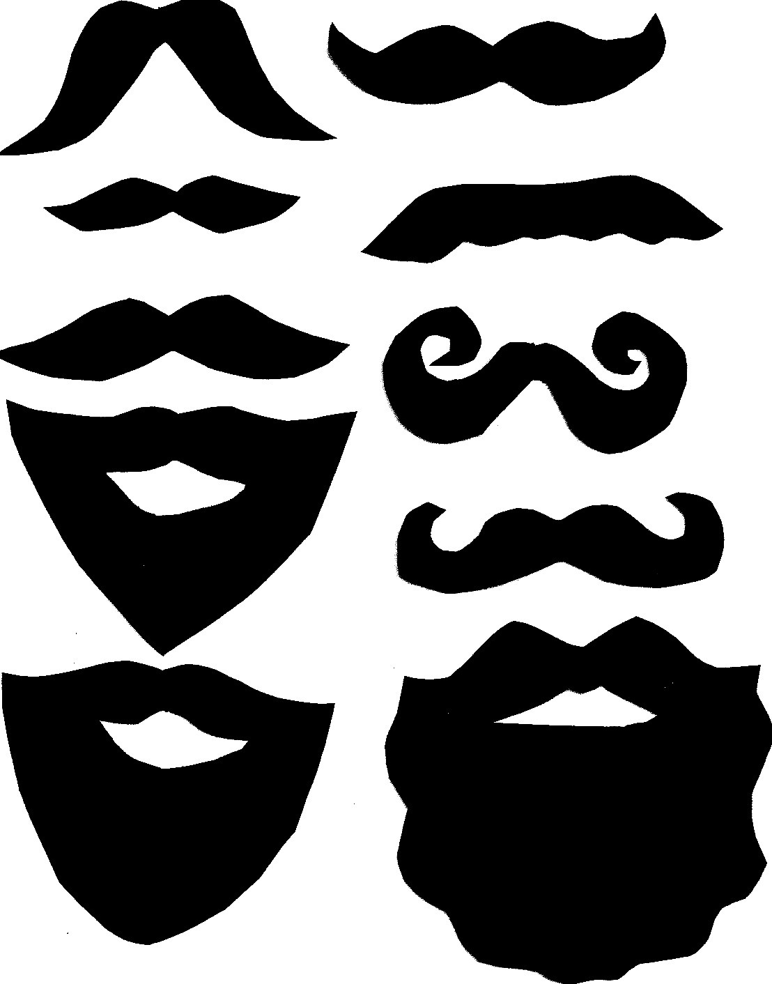 DIY Photo Booth Moustache And Beard Props With Printable Clip Art