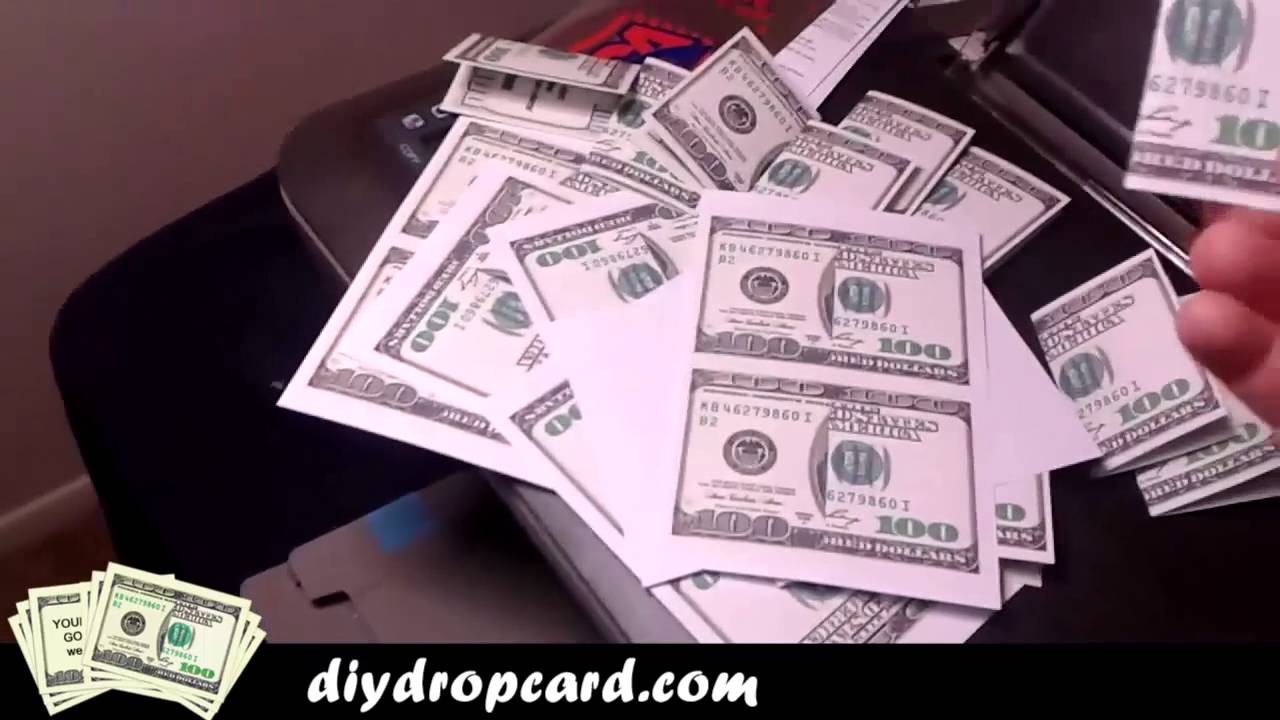 Do It Yourself 100 Bill Drop Card Template 5 YouTube