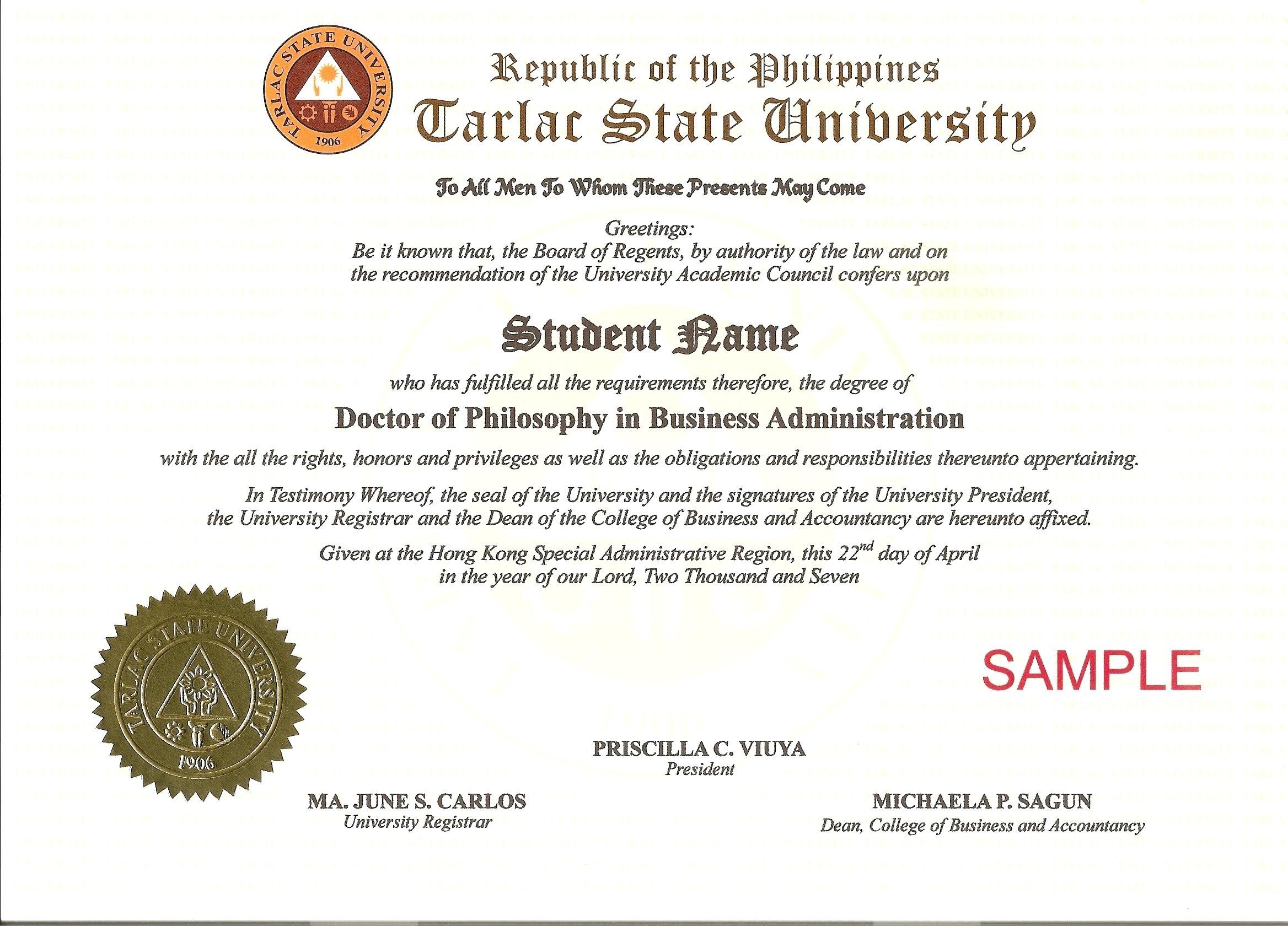 Doctorate Degree Certificate Template Bizoptimizer Us