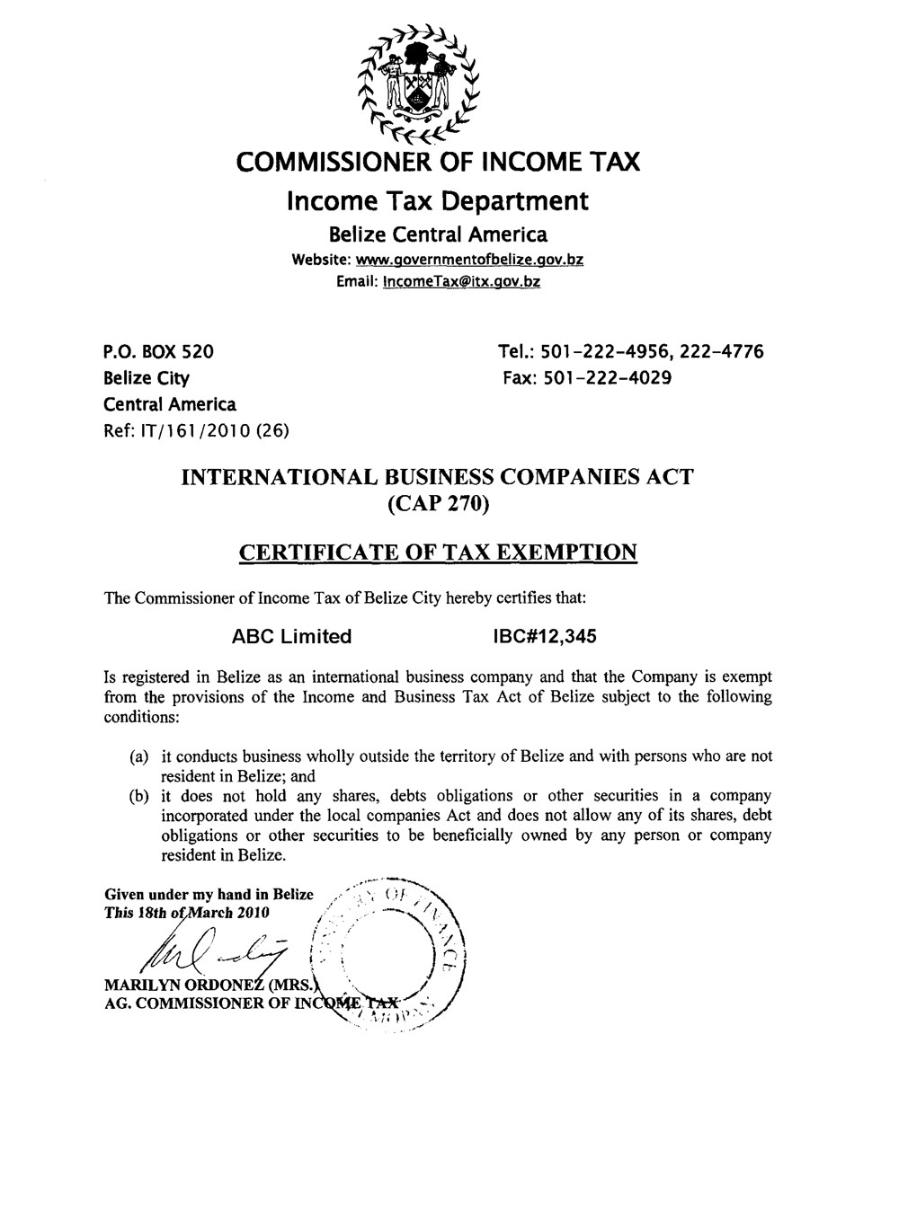 Documents And Services Offshore For Beginners Certificate Of Incumbency