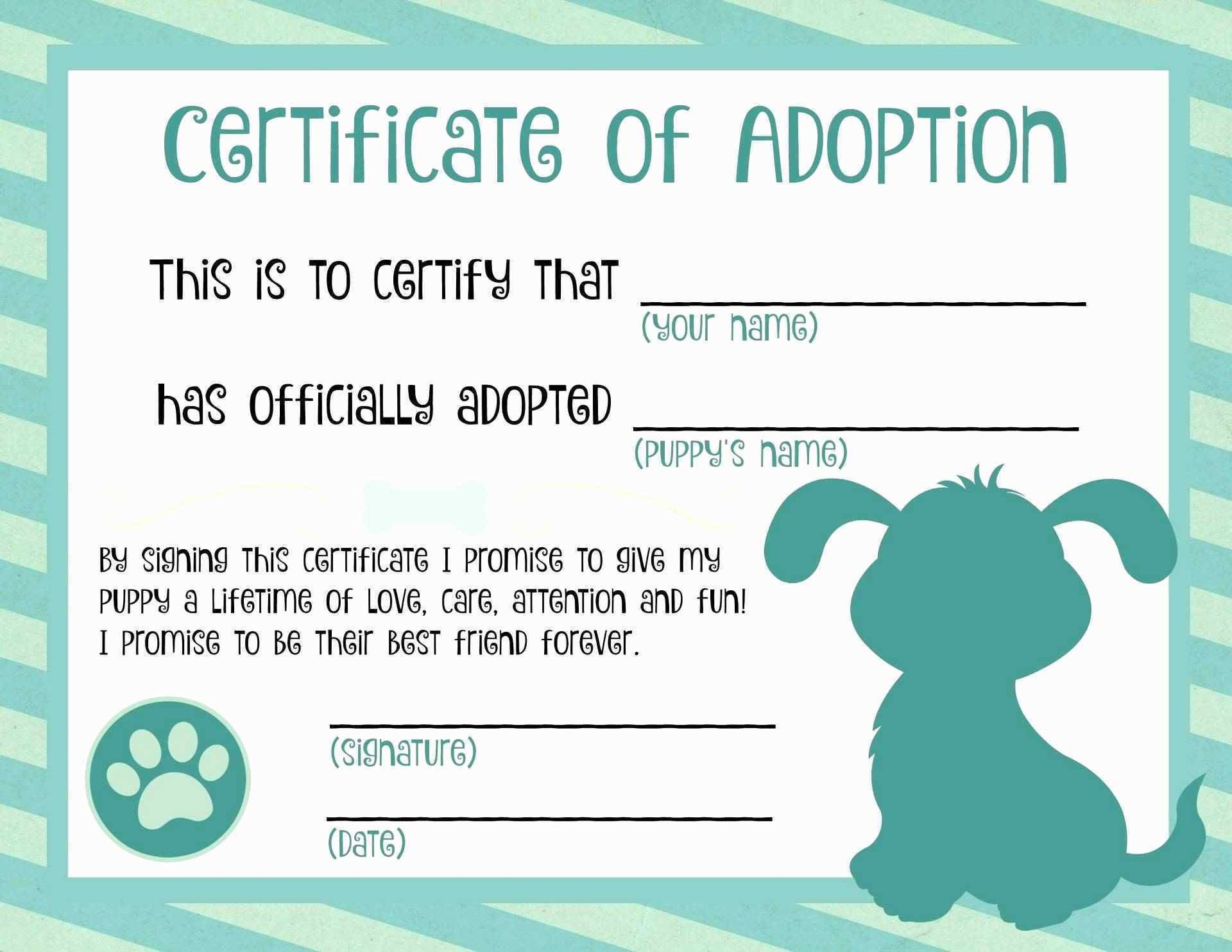Dog Birth Certificate Template Awesome