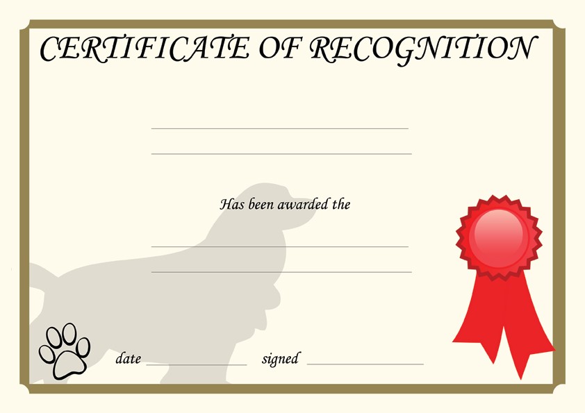 Dog Show Certificates Www First4numbers Co Uk Certificate Template