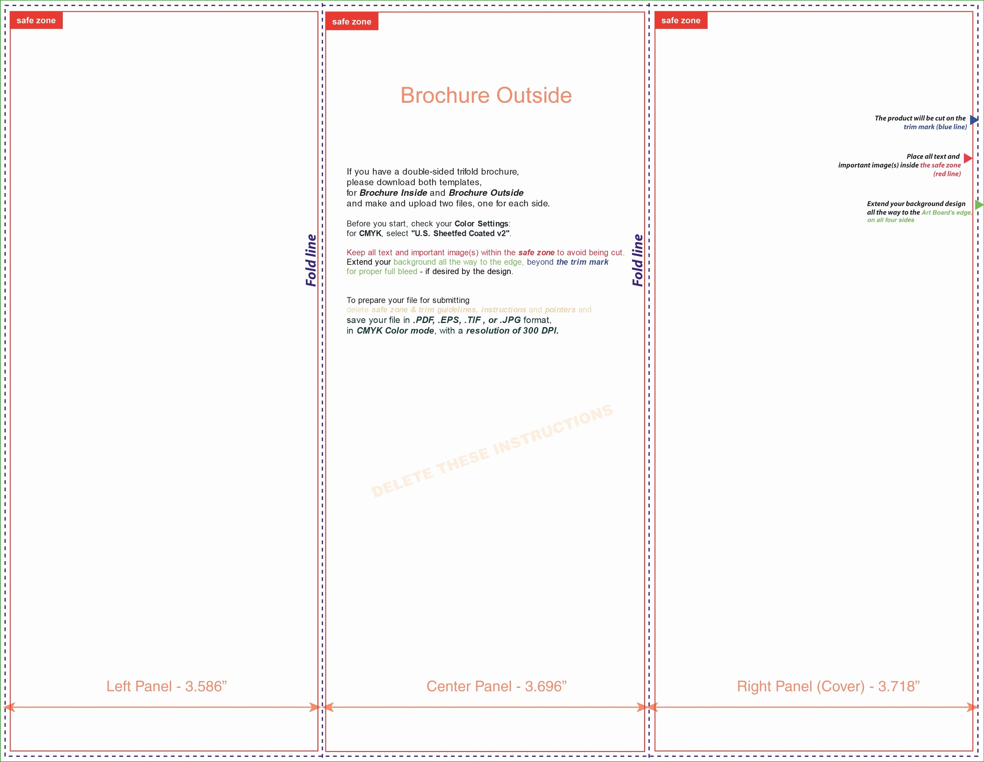 Double Sided Brochure Template Google Docs E