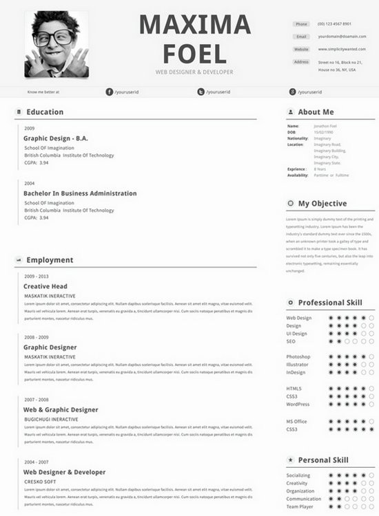 Download 35 Free Creative Resume CV Templates XDesigns Template Doc