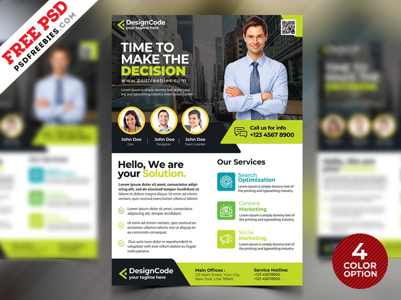 Download Corporate Flyer Design Templates Free PSD For UXFree