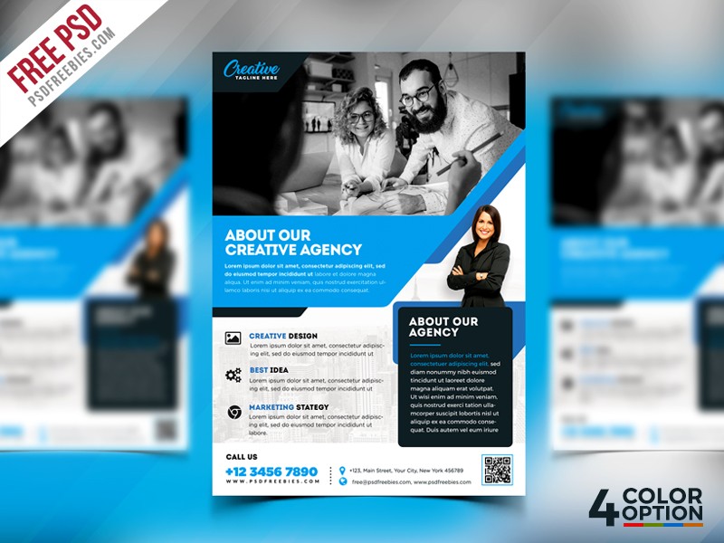 Download Free Corporate Flyer PSD Template Bundle For UXFree