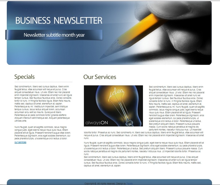 Download Free HTML Business Newsletter Template 7Boats