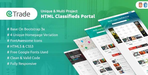 Download Free Trade Modern Classified Ads HTML Template By
