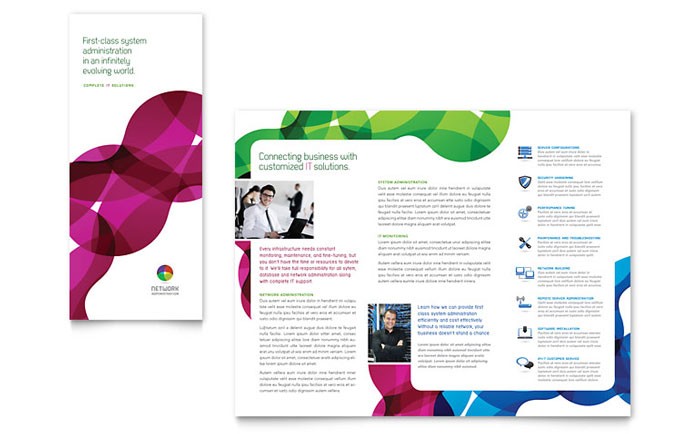 Download Microsoft Powerpoint Brochure Template Network Pamphlet