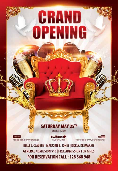 Download The Grand Opening Party Free Flyer Template Psd