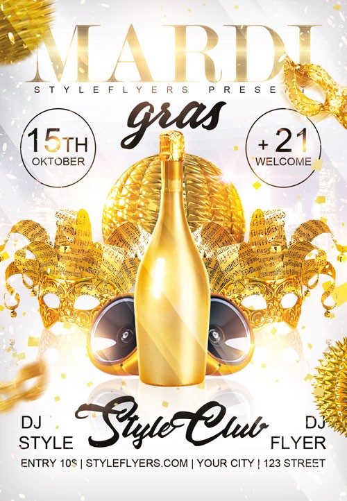 Download The Mardi Gras Free Flyer Template For Photoshop Psd