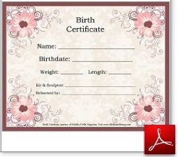 Download This Free Birth Certificate For Your Reborn Doll AG OG Template