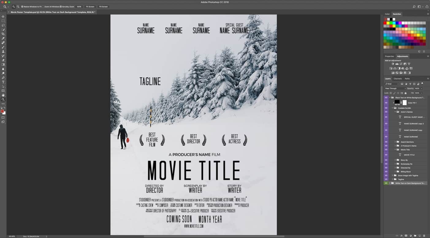 Download Your FREE Movie Poster Template For Photoshop StudioBinder