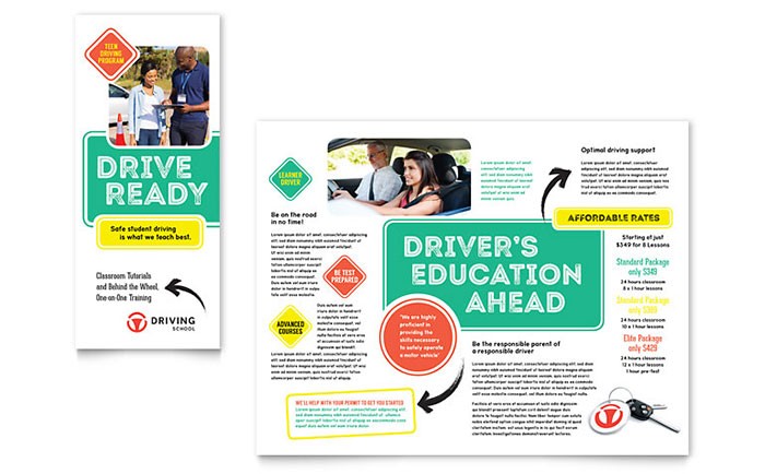 Driving School Brochure Template Design Templates