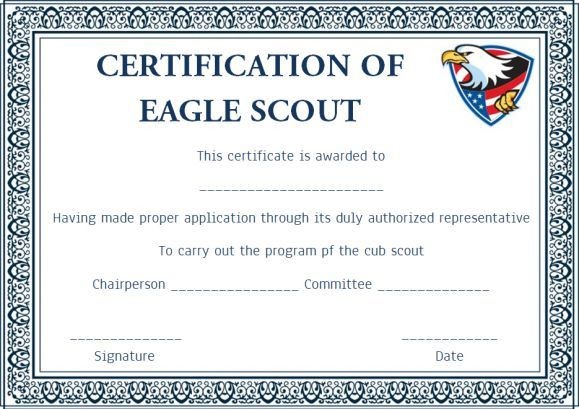 Eagle Scout Certificate Template Templates