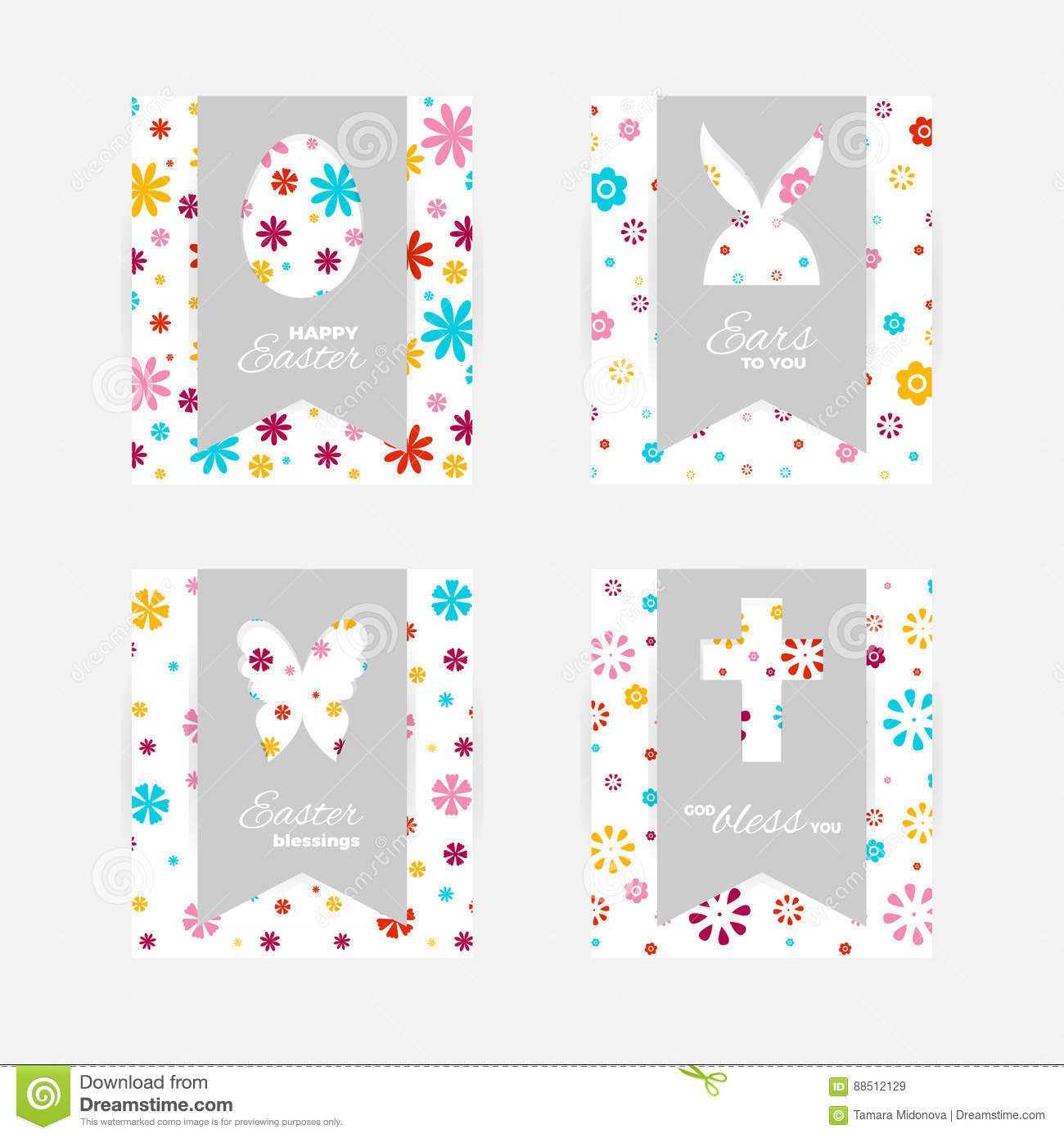 Easter Gift Tags And Cards Stock Vector Illustration Of Message Card