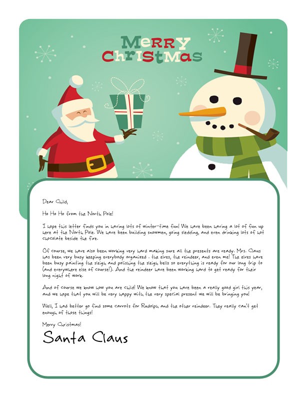 Easy Free Letters From Santa Customize Your Text And Design Personalized Printable Claus