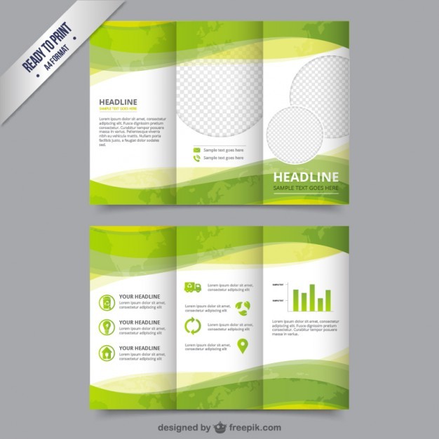 Eco Brochure Template In Green Color Vector Free Download Ecosystem