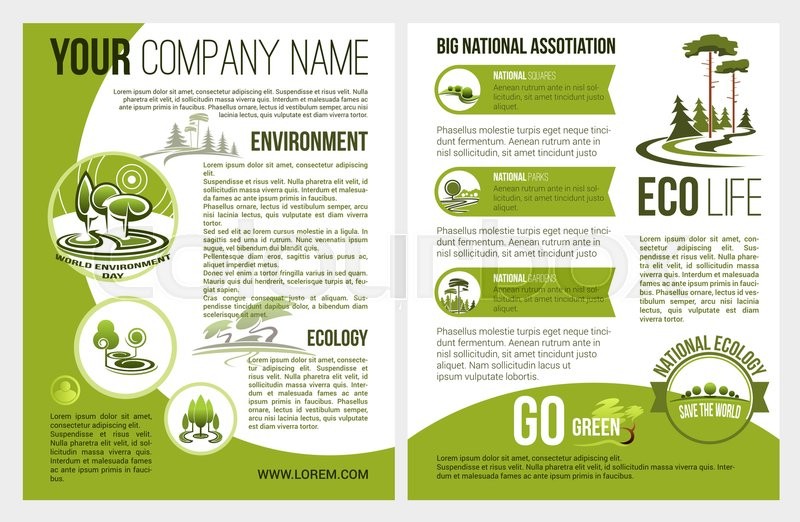 Ecology And Green Environment Association Or Company Brochure Template