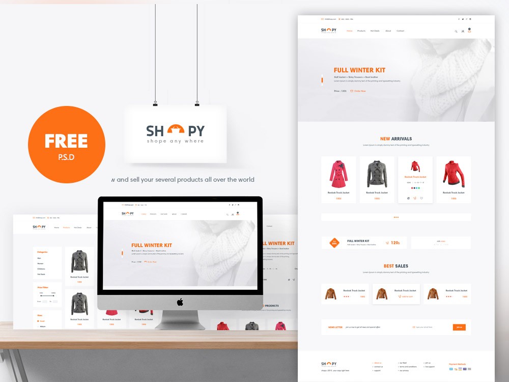 ECommerce Shopping Website Template Free PSD Download Ecommerce Psd Templates