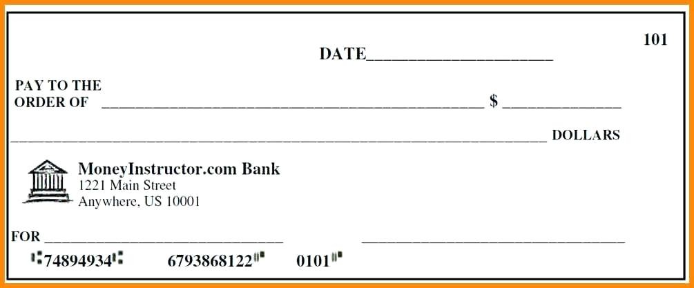 Editable Blank Check Template In Word